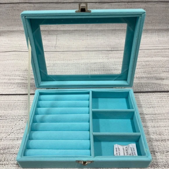 Sky Blue Velvet Jewelry Box (6715891) Jewelry Organizers